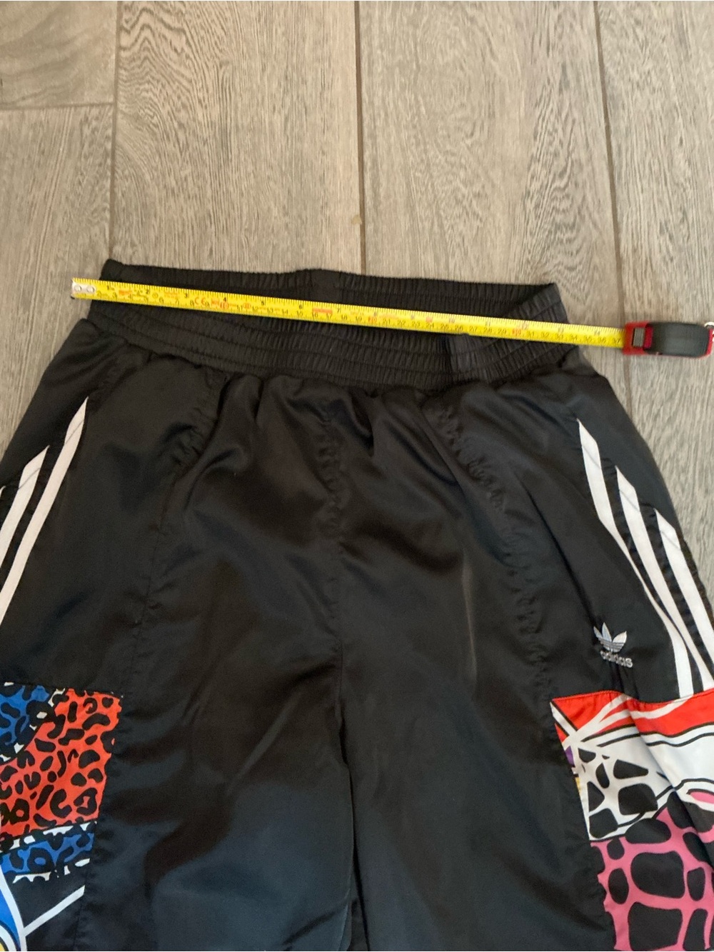 Adidas Black Multicolor Patchwork Track Pants #C09 - Picture 6 of 8